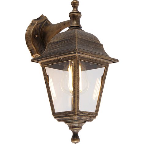 QAZQA Appliques capital - Classico - Vetro,Plastico - Oro/Ottone - Quadrato Max. 1 x Watt