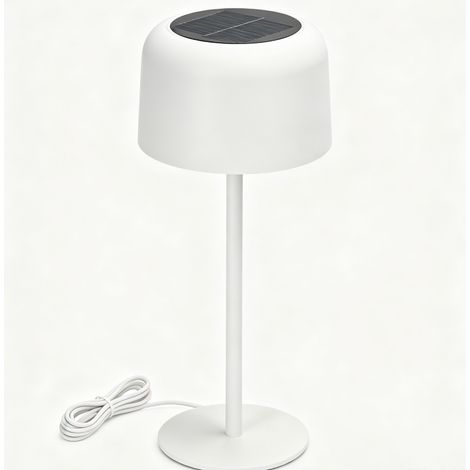 Lampe Solaire LED Rechargeable 3W – Lumière Chaud 3000K, Régulation Tactile, Portable Intérieur/Extérieur, Design Blanc Élégant (1/3)