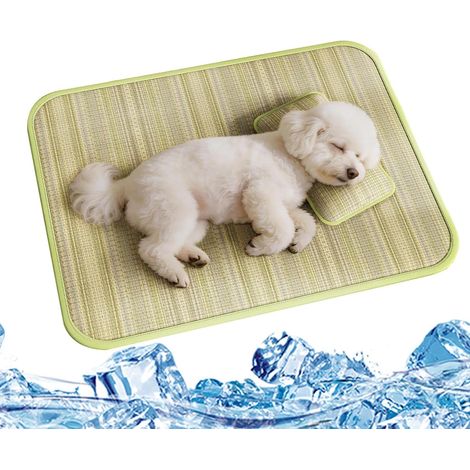 Kühlmatte für Hunde, rutschfest, natürliches Rattan, Bezug mit Kissen Hunde-Kühlkissen für Komfort, Schlaf, Erholung, Nacht, Schlafenszeit, Zuhause, drinnen (1/5)