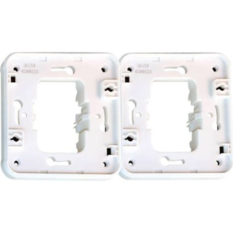 60869 Eur'ohm Oxxo Cache Interrupteur Double Horizontal Blanc Encastré Ip55