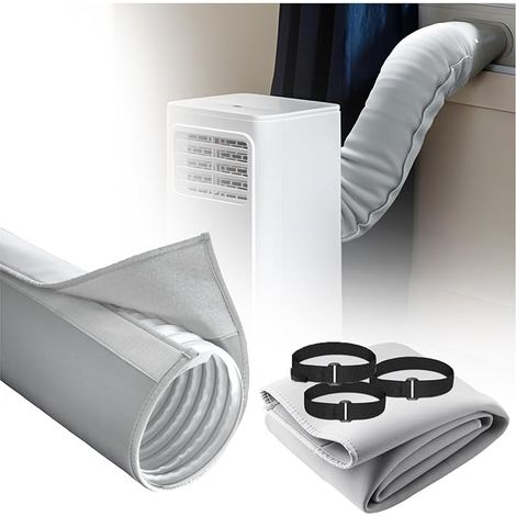 Copertura isolante per tubo flessibile del condizionatore portatile Ø13/15 cm, manicotto isolante termico universale per tubo di scarico del condizionatore portatile, protezione dal calore, per uso in (1/5)