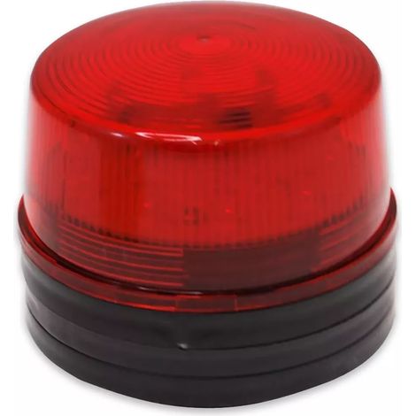 Lampe flash rouge filaire stroboscopique - 12V / 3m de câble / LEDs