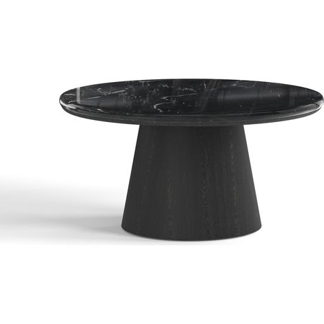 Table basse en bois contreplaqué, chêne noir et marbre noir naturel marbre noir (1/5)