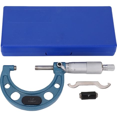 Ortviai Micromètre extérieur mécanique à pointes en carbure 1-2 pouces, précision 0,0001 po, acier inoxydable (1/4)