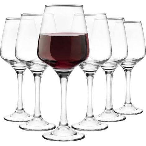 Verres à Vin Rouge et Blanc - Lot de 6 - Résistant au Lave-Vaisselle - Transparent - 6x300 ml (1/5)