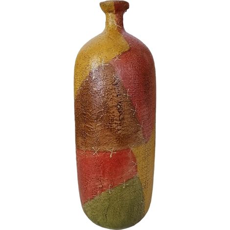 Vaso etnico porta fiori effetto patchwork centro tavola in ceramica per piante decorazione casa soggiorno idea regalo (1/5)