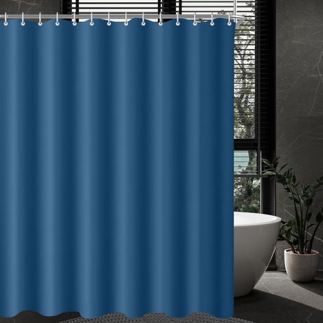 Duschvorhang 120x180 cm Dunkelblau, Wasserabweisend, Beschwerter Saum, Waschbar (1/5)