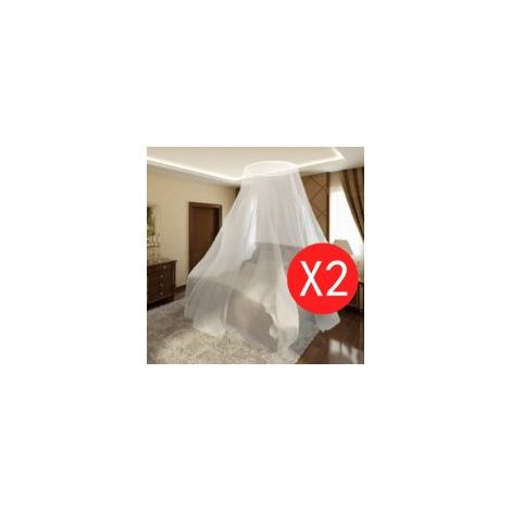 Moustiquaire circulaire 2 pcs en polyester 100% – Diamètre 56 cm, base 325 cm, hauteur 230 cm – Maille 156 mesh/pouce carré (1/5)