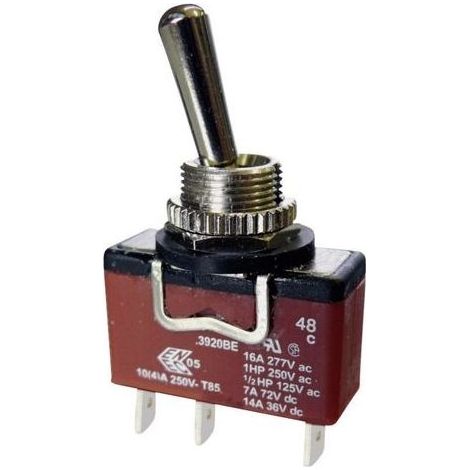 Interrupteur à levier 1 x (On)/Off/On Arcolectric (Bulgin Ltd.) C3921BEAAA 250 V/AC 10 A IP67 momentané/0/permanent 1 p (1/3)