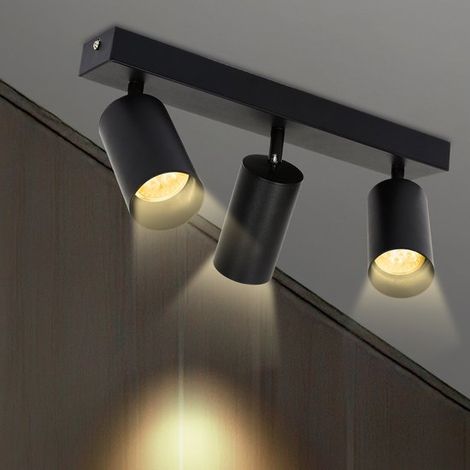 Plafonnier moderne avec 3 spots orientables - Éclairage d'ambiance réglable - Design industriel (1/5)