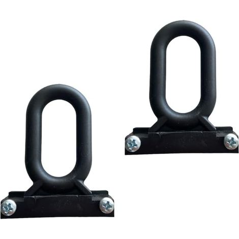 TENDAGGIMANIA® Ganci per Tende da Sole a Caduta - in PVC - 1 Coppia di Ganci universali Completa di Viti- Colore Nero