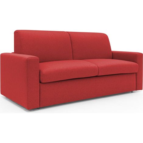 Kansas Schlafsofa mit 20 cm hohen Matratze aus wasserfestem Baumwollmischgewebe T13 212 cm (mat. 160x197) rot