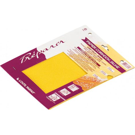 Lot de feuilles papier de verre jaune