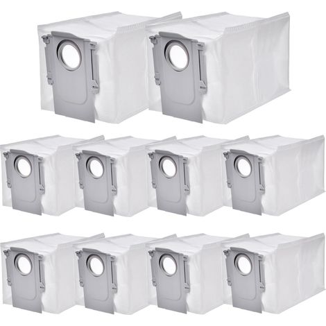 Sacs d'aspirateur pour Roborock Lot de 10 sacs d'aspirateur pour Roborock Q Revo Accessoires Sacs d'aspirateur robot Sac à poussière Sacs de rechange de grande capacité Sacs filtrants Pièces de rechan (1/5)
