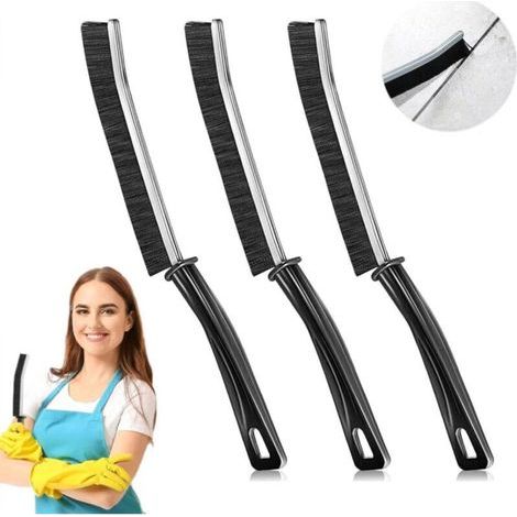 Brosse de nettoyage pour crevasses 3 pièces, brosse à joints, produits de nettoyage ménagers, essentiels de salle de bain, multi-usages, utilisation salle de bain, brosse rigide (1/3)