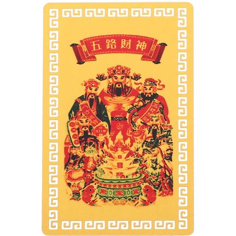 Carte d'amulette Feng Shui du dieu de la richesse, carte d'amulette chinoise, carte Tai Sui du Nouvel An chinois-8.50X5.40X0.01CM-As Shown