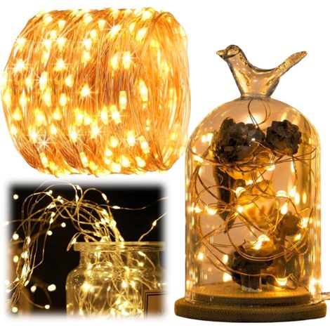 100 LED-Lichterketten, batteriebetrieben, warmweiß, 10 m (1/5)
