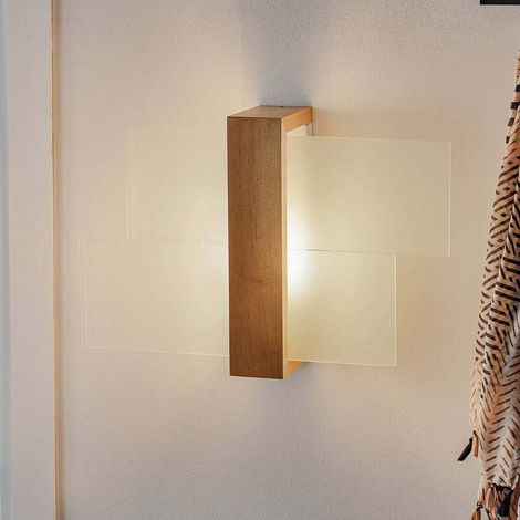 [GEBRAUCHT] B-Ware Wandleuchte Shifted 1 Glas helles Holz Wandlampe Lampe Leuchte Spot Licht E27887 (1/2)