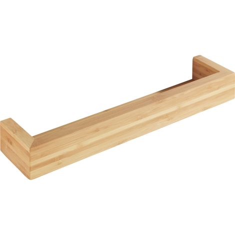 Wenko – Étagère murale en bambou 40x9x5 cm – Résistante à l'eau – Montage mural inclus – Rangement salle de bain et cuisine (1/5)