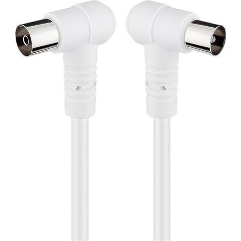 Goobay 67354 - Cable de conexión acodado para antenas (80 dB), doble apantallado, 2,5 m
