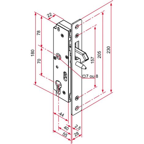 Tirard – Serrure encastrée pour portail coulissant – Axe 40mm – Finition noire – Montage réversible droite/gauche – Pour bois, PVC, aluminium (1/3)
