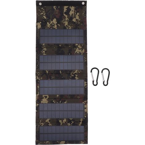 Tragbare Solarpanel-Tasche (50 W monokristallines Silizium), 5er-Pack faltbare Solarpanel-Tasche für Outdoor-Notfälle, Tarnung