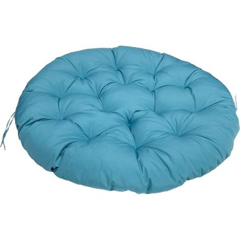 Cojín redondo impermeable para silla Papasan，Cojín de jardín cómodo de 8 cm de grosor，Asiento universal para silla colgante，Negro (1/5)