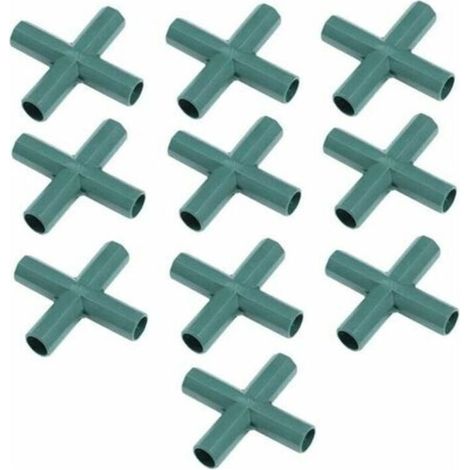 Connecteurs de Cadre en Plastique Connecteurs Connecteurs Connecteurs de Tube d'angle Droit Connecteurs de Construction pour Serre 16mm 4 Voies Croix 10pcs (1/4)