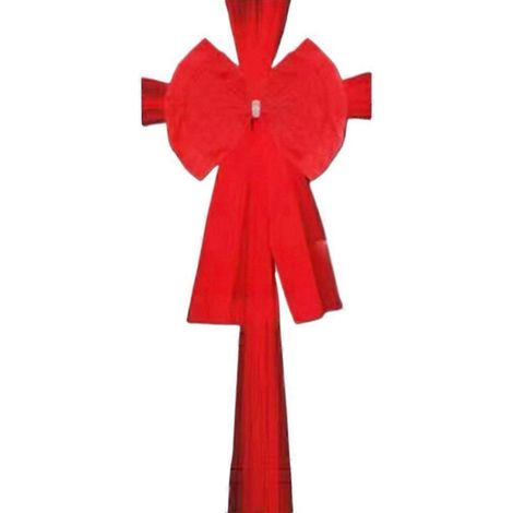 Christmas Mesh Bow 60X80Cm Door Decor With Wrap Strap Polyester Lightweight (1/5)