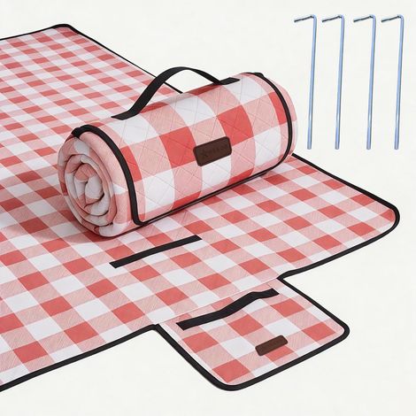 XXL Picknickdecke 200x200cm wasserdicht faltbar für Strand Camping Rasen (1/5)