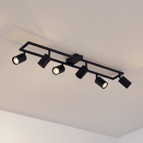 [NEUWERTIG] B-Ware Lindby Deckenstrahler Strahler Bravius Schwarz 6 Flammig Eisen