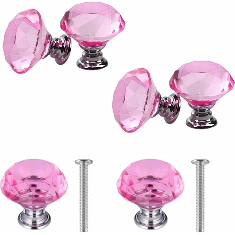 6 Pièces Bouton De Meuble, 30mm Boutons de Porte de Cristal (1/5)