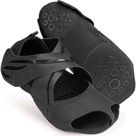 1 paire de chaussettes de yoga à bout ouvert avec bandes antidérapantes pour Pilates, ballet, Bikram et fitness féminin