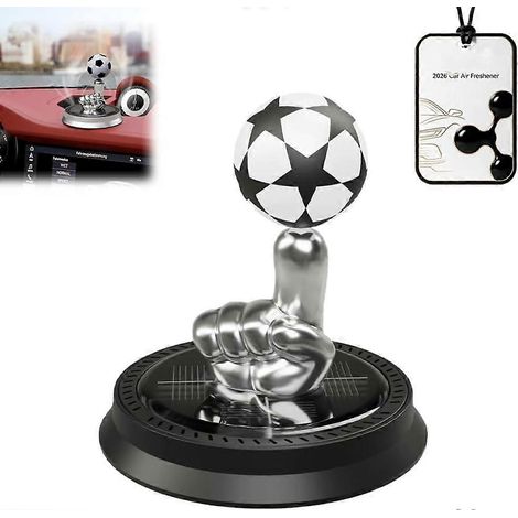 Désodorisant tableau de bord voiture diffuseur aromathérapie solaire rotatif football ornement parfumé purificateur d'air (1/5)