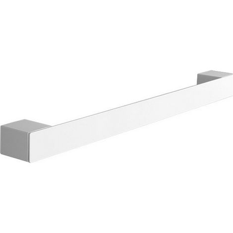 Portasalviette a barra design squadrato 40cm in acciaio inox finitura bianca opaca  NUEVO-B kamalu