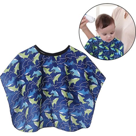 Tablier de coiffure enfant dauphin cartoon imperméable, cape de coupe pour salon, tissu protecteur pour coiffure à domicile (1/5)