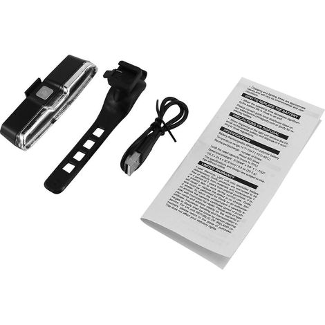 Éclairage vélo avant et arrière rechargeable par USB, batterie lithium, LED, fixation pour casque, accessoires vélo, rouge - blanc - bleu, taille L (1/4)