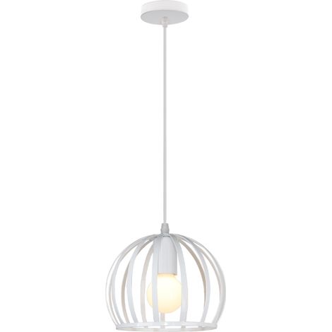 Round Industrial Vintage Pendant Light Modern Ceiling Light Iron Metal Pendant Lights For Kitchen Farmhouse Hallway Indoor White