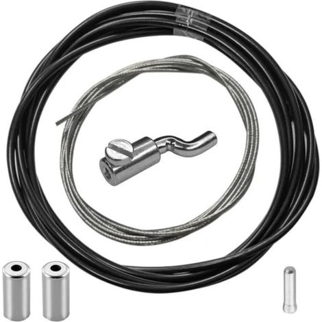 Cyclingcolors – Kit de réparation tondeuse – Câble 2m 1.5mm – Gaine téflon anti-friction – Serre-câble Z – Embouts de câble et gaine inclus