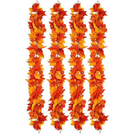 Guirlande Automne pour Cheminée - Guirlande de Feuilles d'automne Thanksgiving 4 Pièces pour Cheminée Ornements Saisonniers Décor Halloween Fête Maison Table Salon (1/5)