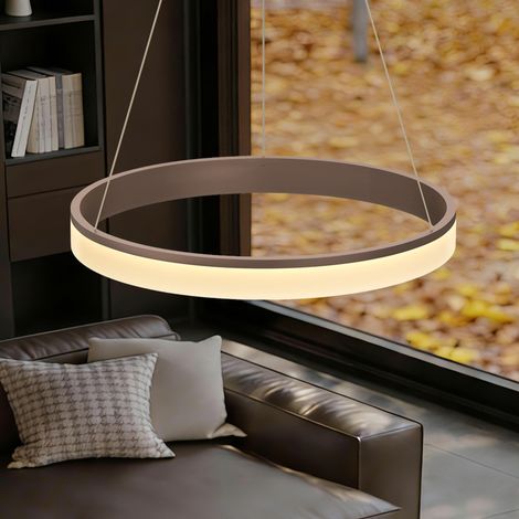 doporro Lampada a Sospensione LED 30W Dimmerabile Rotonda Ø60 cm Caffè Regolabile con Telecomando per Soggiorno, Sala da Pranzo, Camera da Letto Luvina02 (1/5)