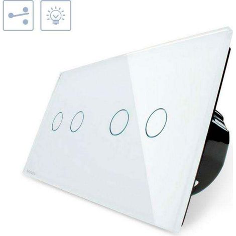 Conmutador táctil, 4 botones, frontal blanco (1/4)