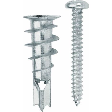 Cheville rapide Zamak 4,2 x 32 mm pour brique creuse – Vis DIN 7981 – Charge maximale 20 kg – Lot de 100 unités (1/4)
