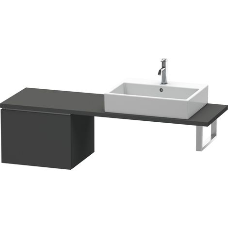 Duravit L-Cube Base pour console, largeur 520mm, profondeur 477mm, 1 tiroir, Coloris: Décor graphite mat - LC582204949 (1/4)
