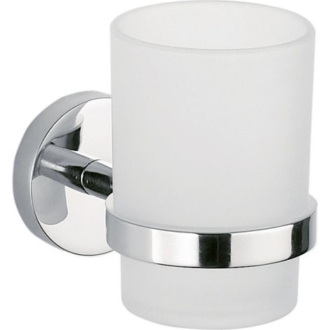 Inda - Wand-Glashalter Forum poliertes Chrom/Satinglas