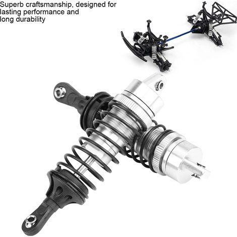 Amortisseurs avant 100mm pour Traxxas Slash 4x4 1/10, sans ressort, kit de 2 pièces (argent) (1/5)
