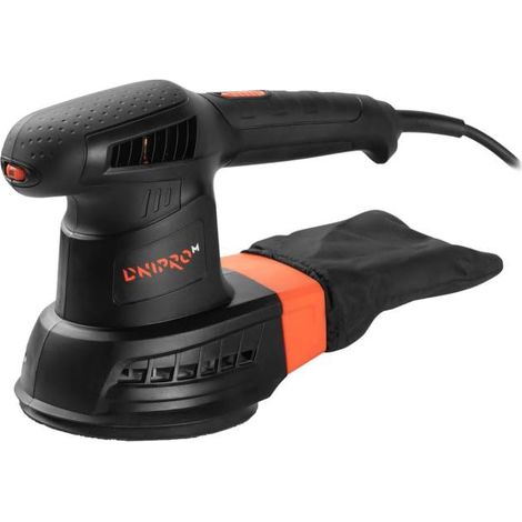 Dnipro-M Lijadora Excéntrica PE-50S 500W, 125mm, 6000-13000 RPM, Velocidad Ajustable, Recolección de Polvo, 20 Discos P40/P80/P120/P240
