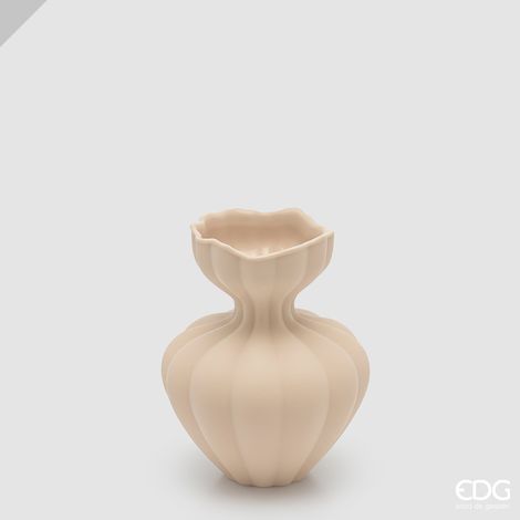 EDG Enzo De Gasperi Vaso Flow Sinuoso H19 cm Avorio in Vetro – Vaso Decorativo (1/2)