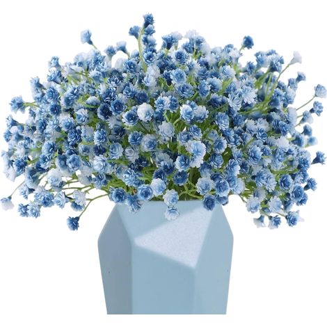 Fleurs Artificielles Gypsophila - Bouquet Faux Fleurs Réalistes 20 cm - Décoration Mariage Couronne Fleurie Centre de Table DIY - Lot de 10