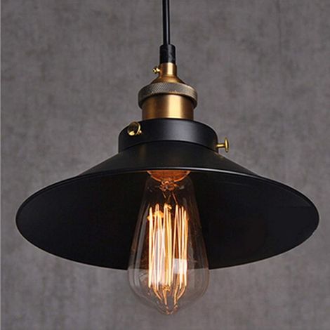 Suspension de ferme, plafonnier en fer forgé simple style industriel rétro E27 Cage en métal luminaire suspendu pour cuisine grange salle à manger (1/5)
